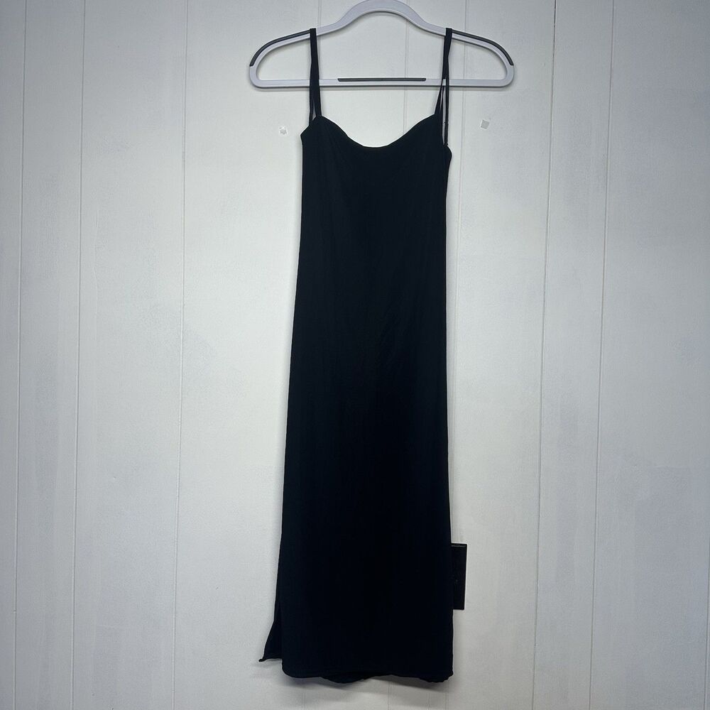 City Triangles Black Spaghetti Strap Midi Dress Women’s Medium Stretch Bodycon